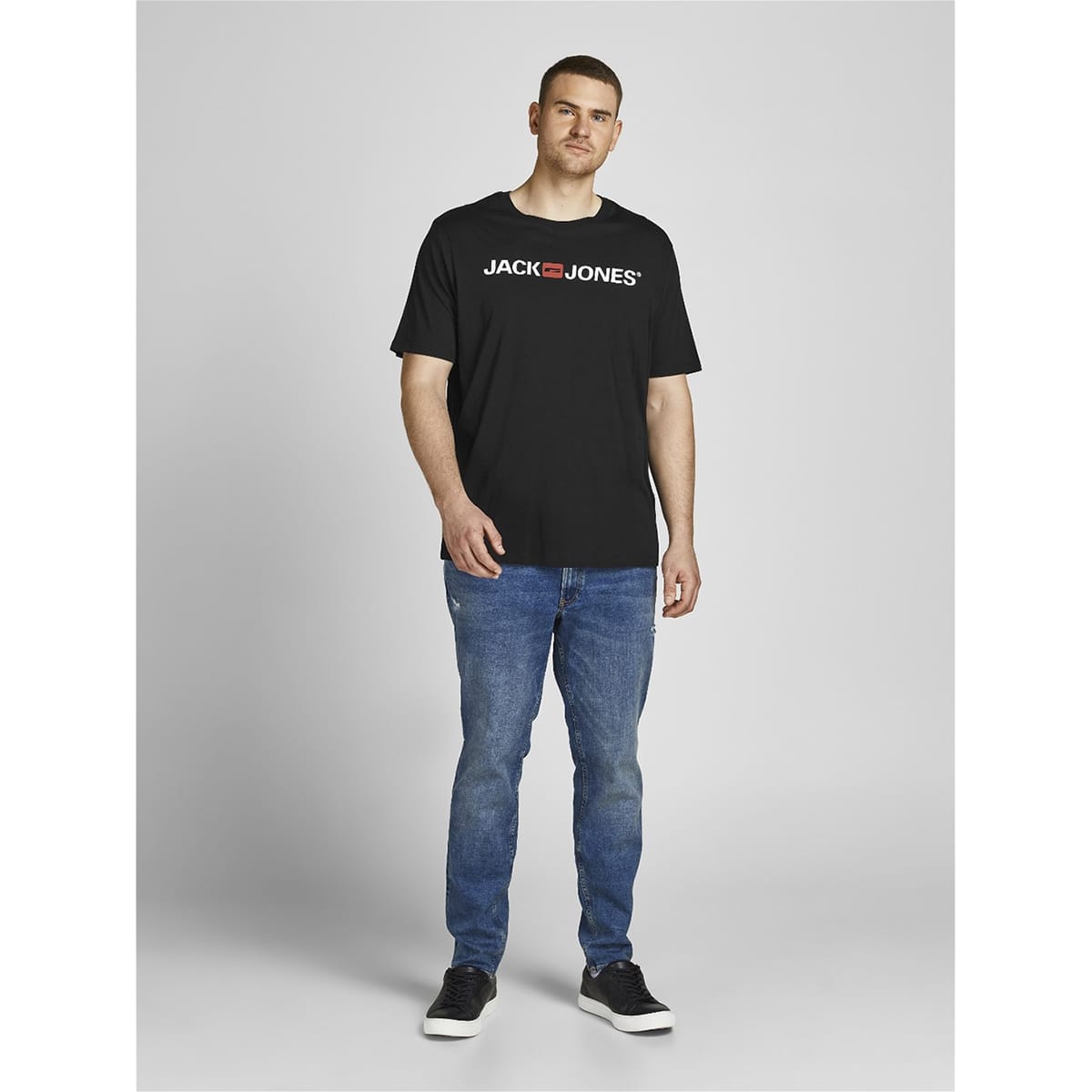 Pánské velké tričko Jack &amp; Jones 12184987 černé
