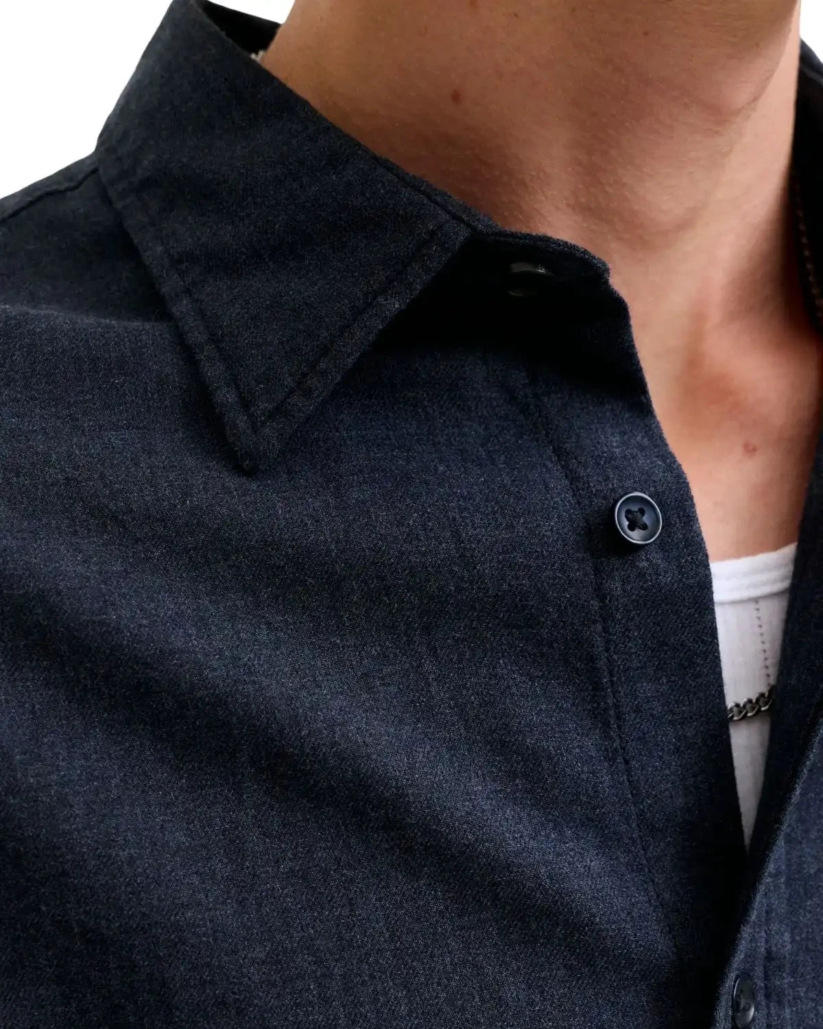 Duża męska koszula długi rękaw Jack &amp; Jones 12299869 granatowa – zdjęcie 2