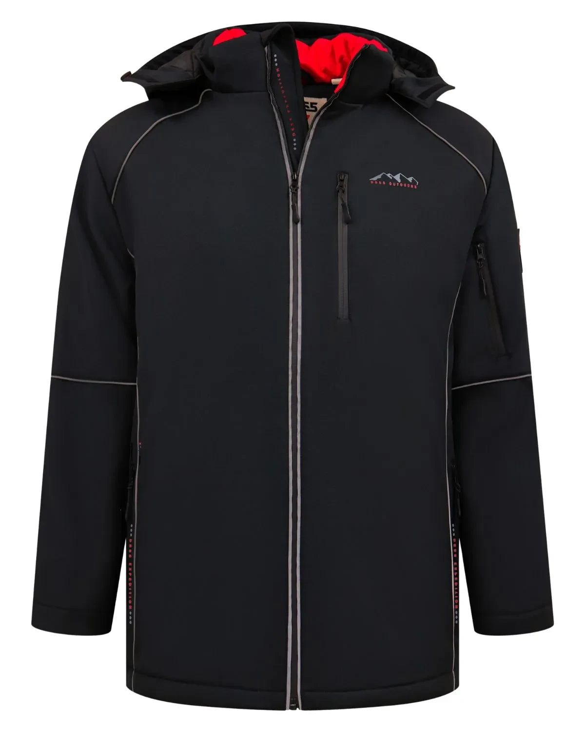 Duża męska kurtka softshell z kapturem Duke D555 Jamie czarna – zdjęcie 2