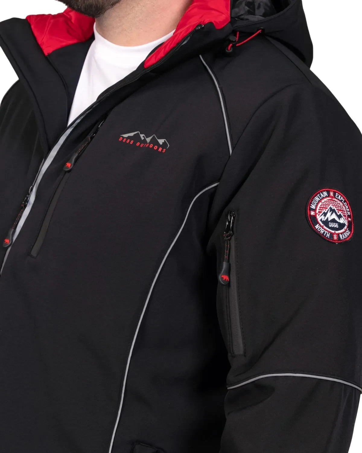 Duża męska kurtka softshell z kapturem Duke D555 Jamie czarna – zdjęcie 3