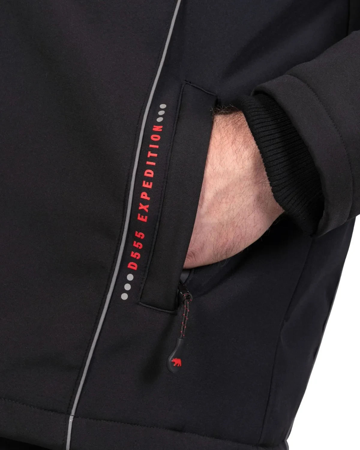 Duża męska kurtka softshell z kapturem Duke D555 Jamie czarna – zdjęcie 7