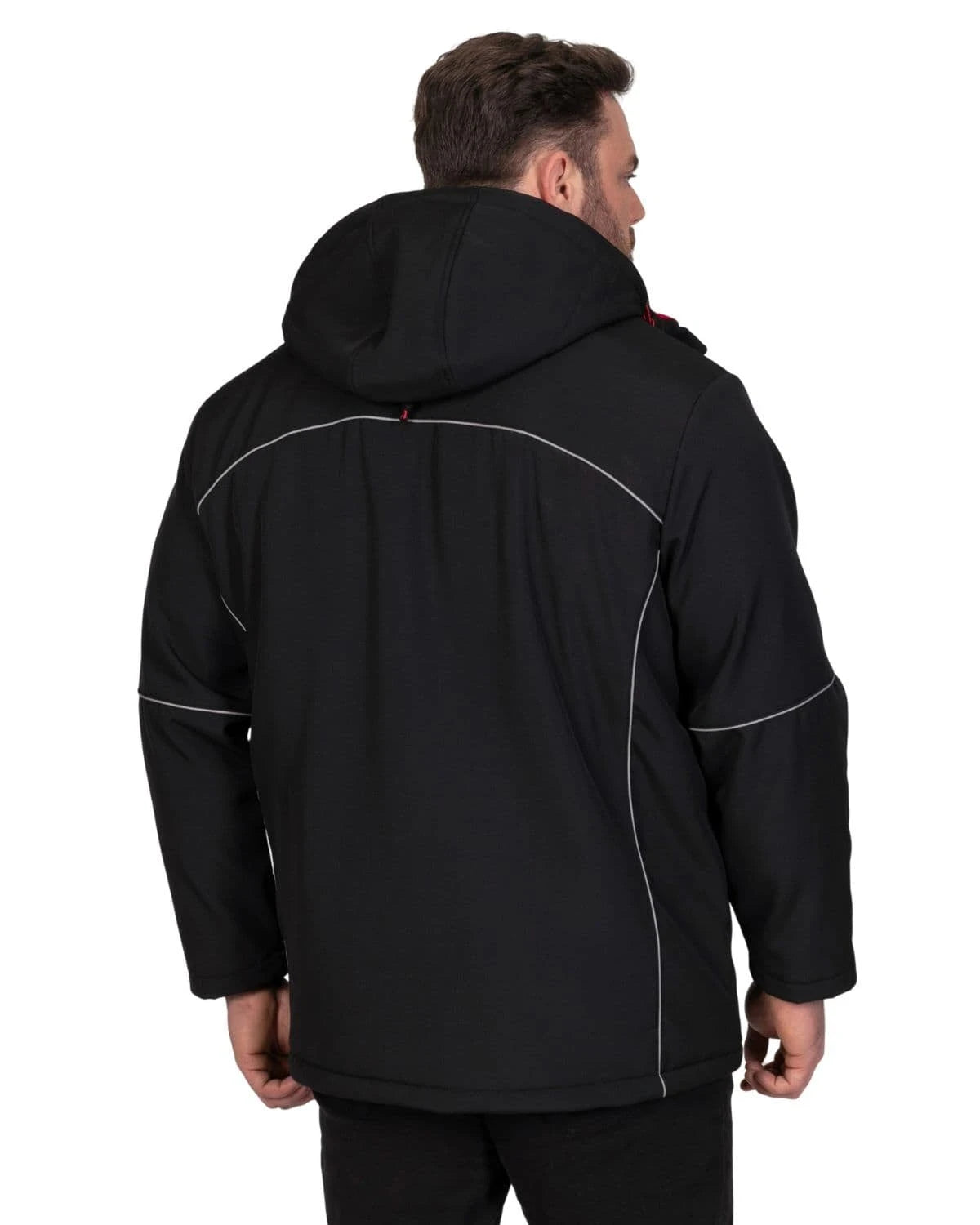 Duża męska kurtka softshell z kapturem Duke D555 Jamie czarna – zdjęcie 10