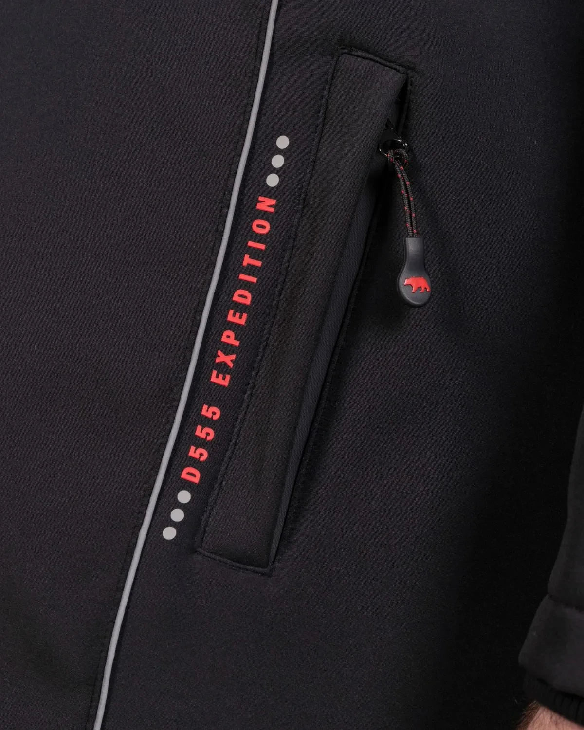 Duża męska kurtka softshell z kapturem Duke D555 Jamie czarna – zdjęcie 8