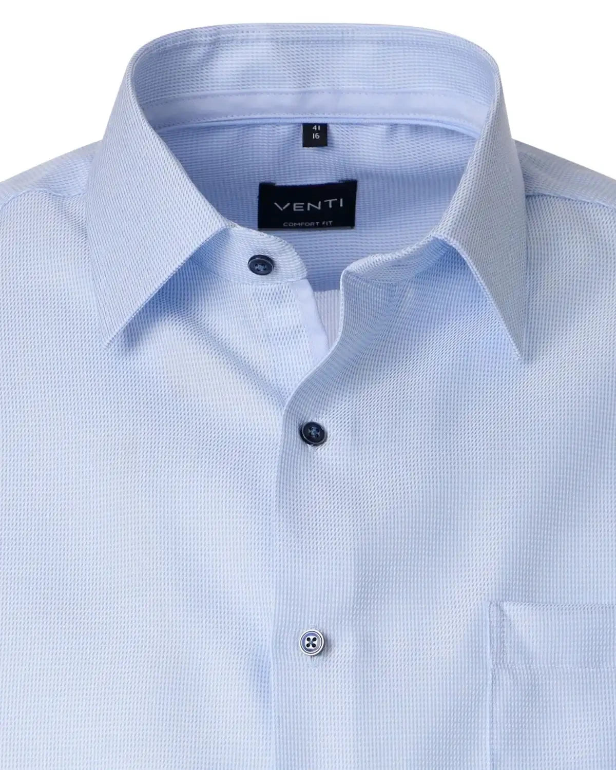 Duża męska koszula z długim rękawem mikrowzór NON IRON Venti 226110950-100 błękitna – zdjęcie produktu