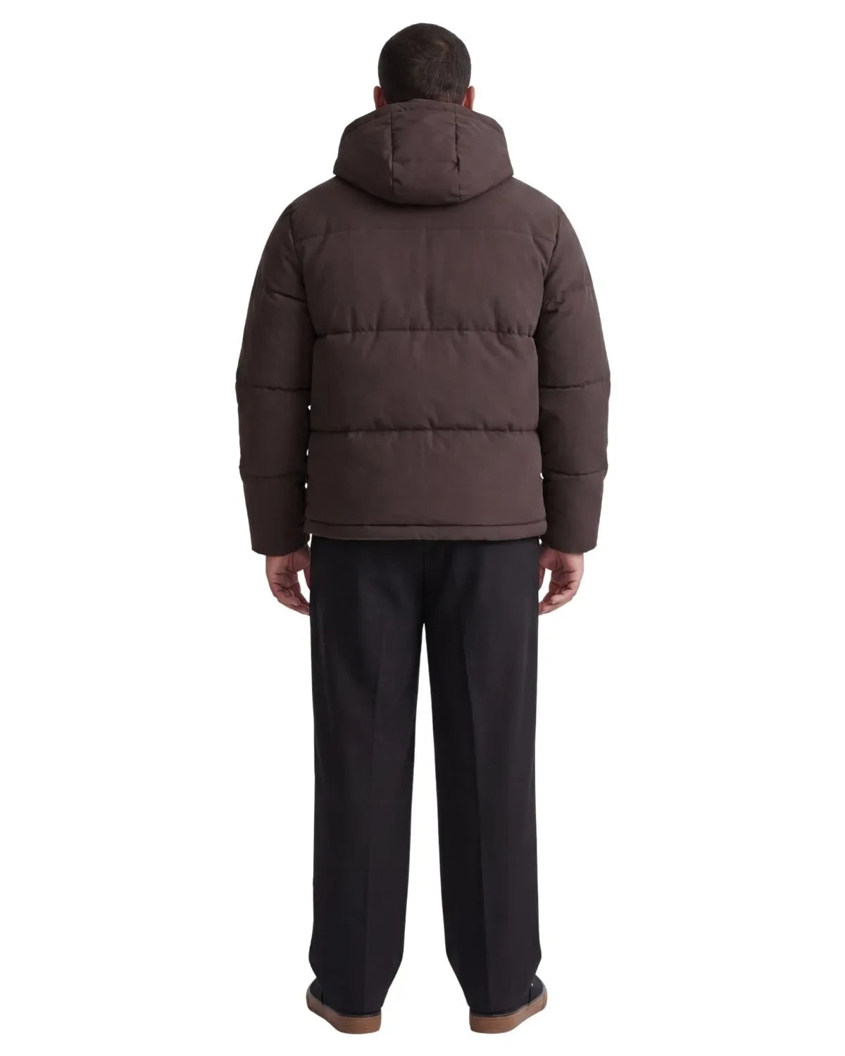 Duża męska kurtka jesienno-zimowa pikowana z kapturem Jack &amp; Jones 12303958 ciemnobrązowa – zdjęcie 8
