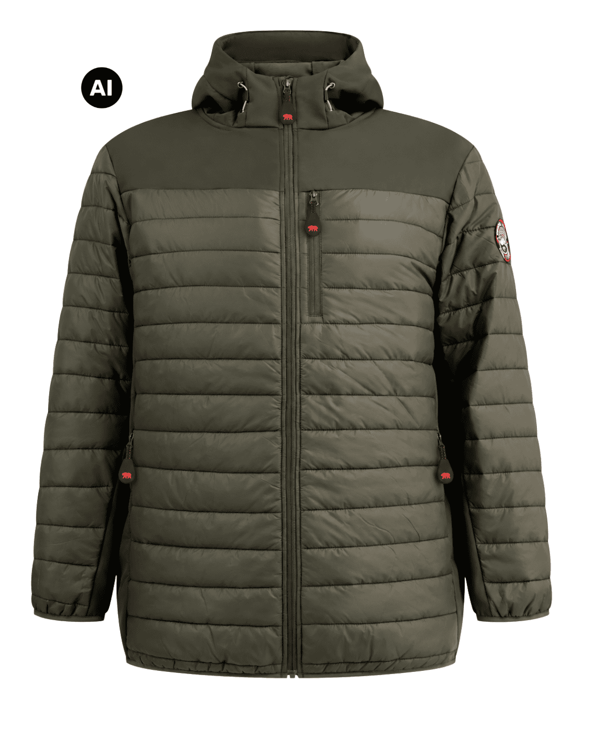 Duża męska hybrydowa kurtka softshell pikowana Duke D555 Northfield khaki – zdjęcie 1