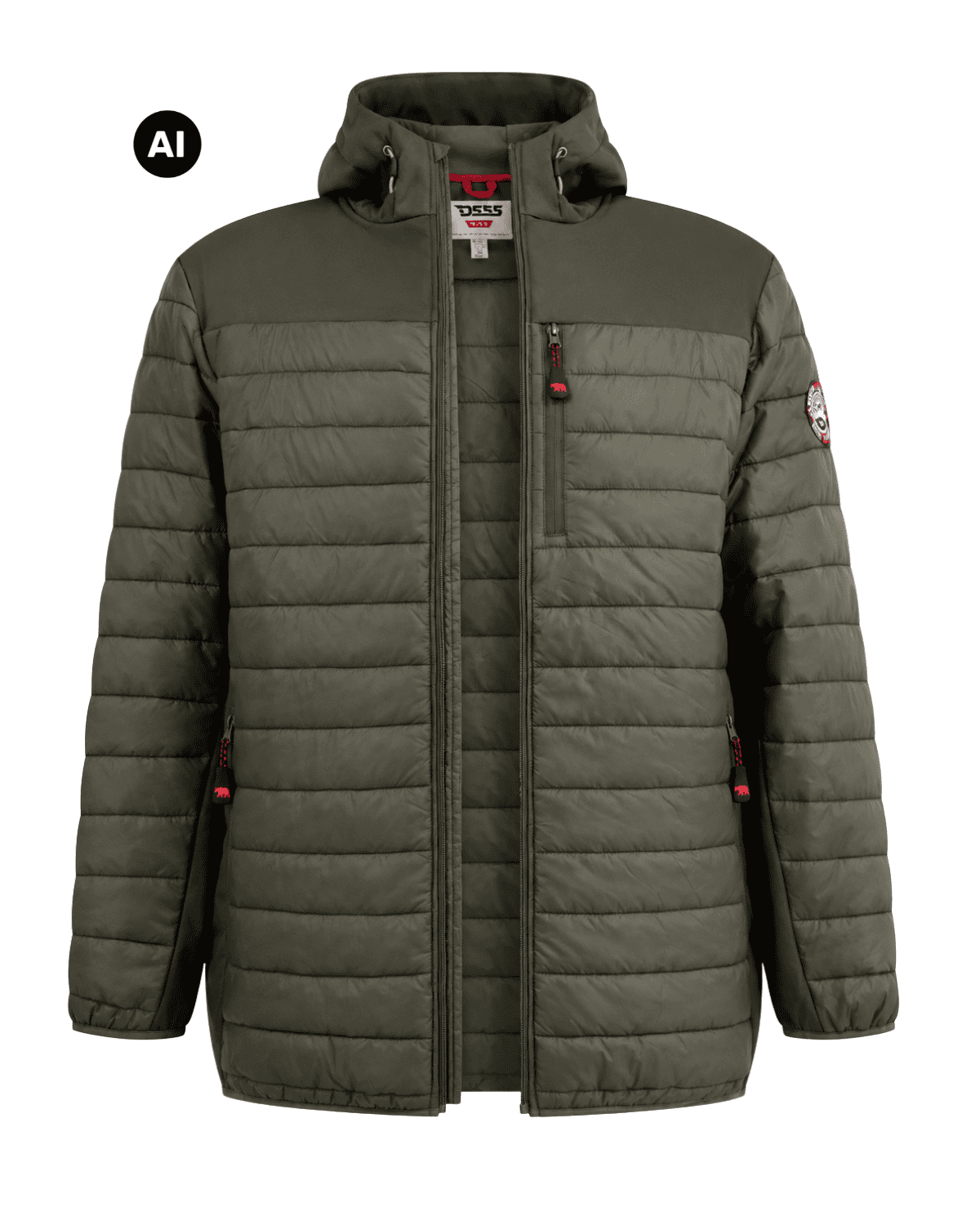 Duża męska hybrydowa kurtka softshell pikowana Duke D555 Northfield khaki – zdjęcie 5