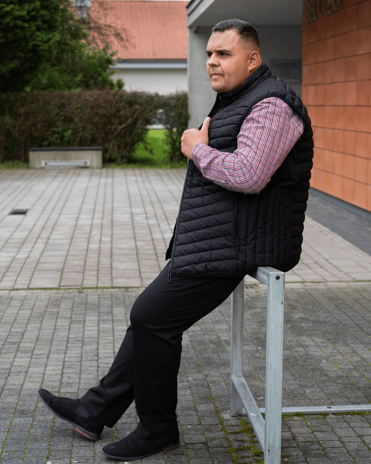 Duży męski bezrękawnik pikowany kamizelka ze stójką Casa Moda 126430043-801 czarna – zdjęcie 2