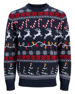 Duży męski sweter świąteczny Jack & Jones 12301734 granatowo-czerwony – zdjęcie 1