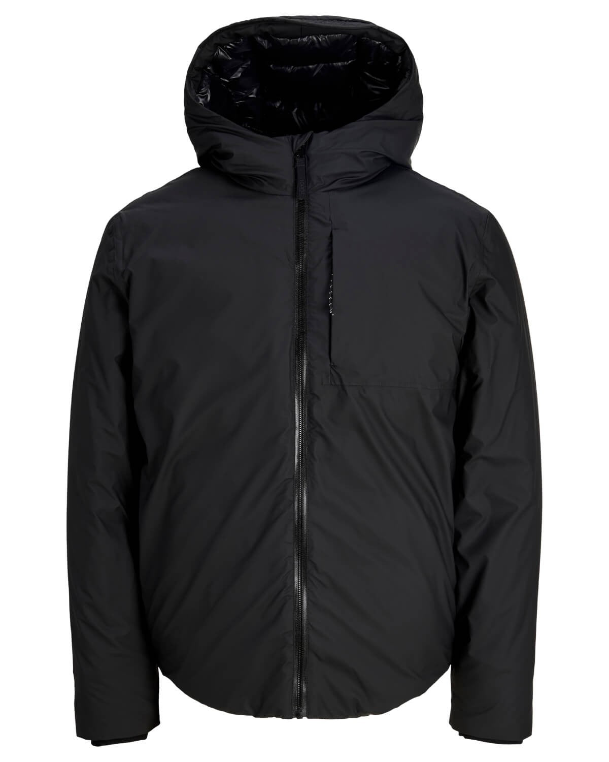 Duża męska kurtka jesienno-zimowa przeciwdeszczowa Jack & Jones 12305871 czarna – zdjęcie 1
