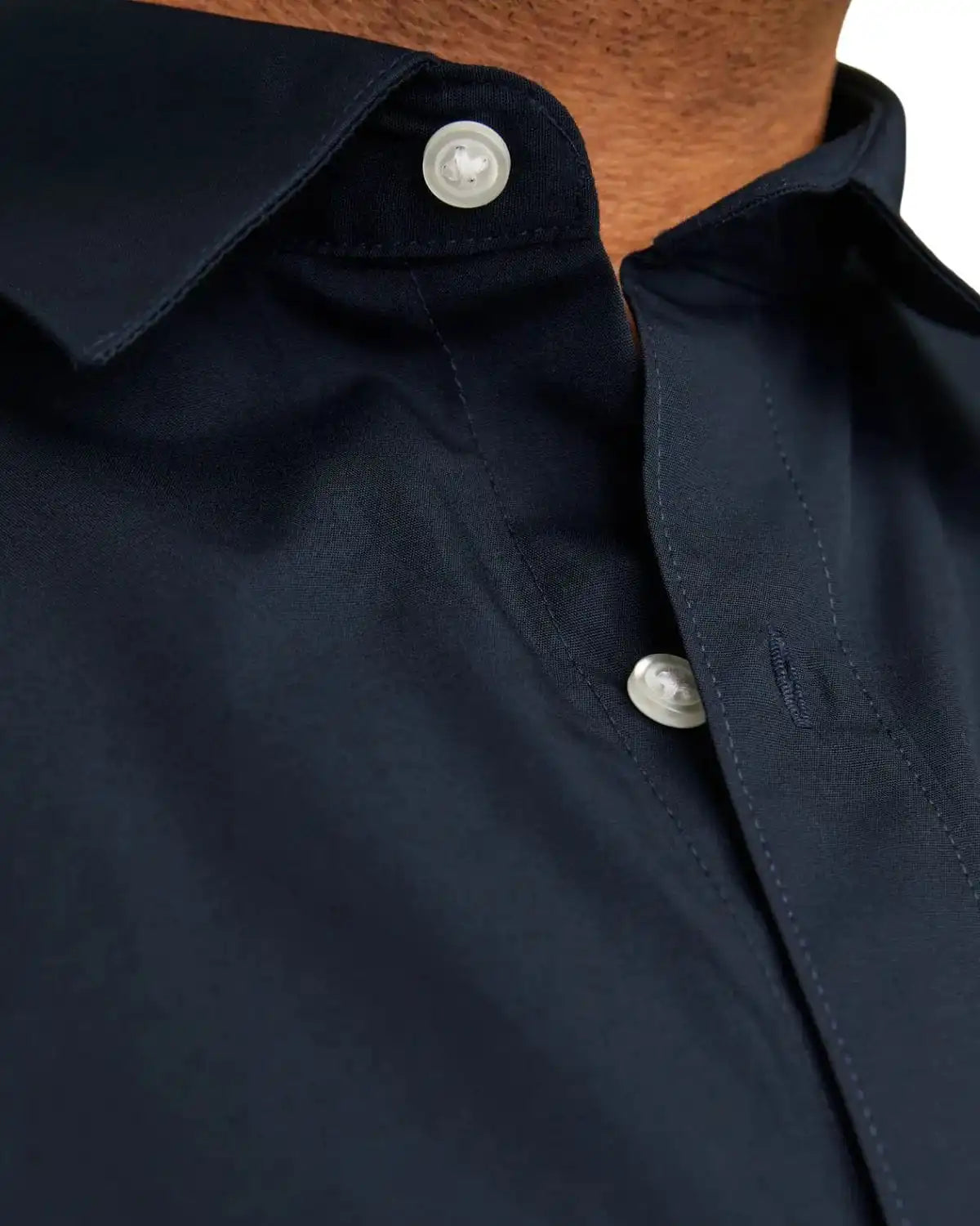 Duża męska gładka koszula długi rękaw Jack &amp; Jones 12200623 granatowa