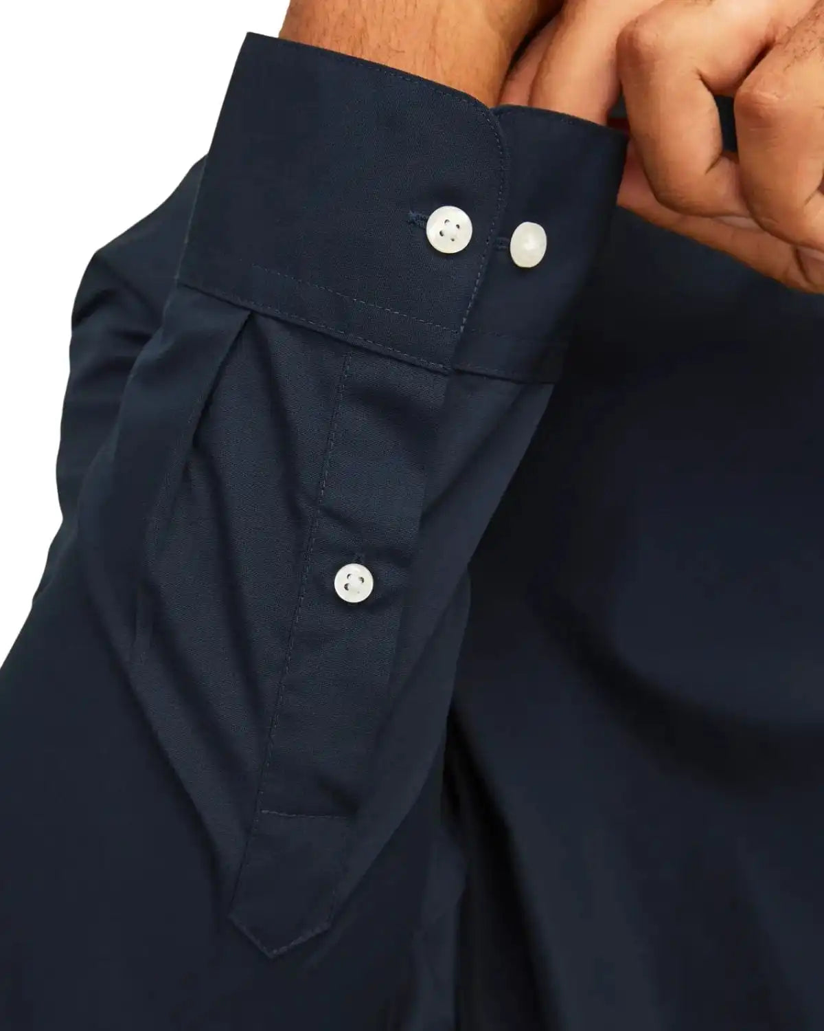 Duża męska gładka koszula długi rękaw Jack &amp; Jones 12200623 granatowa