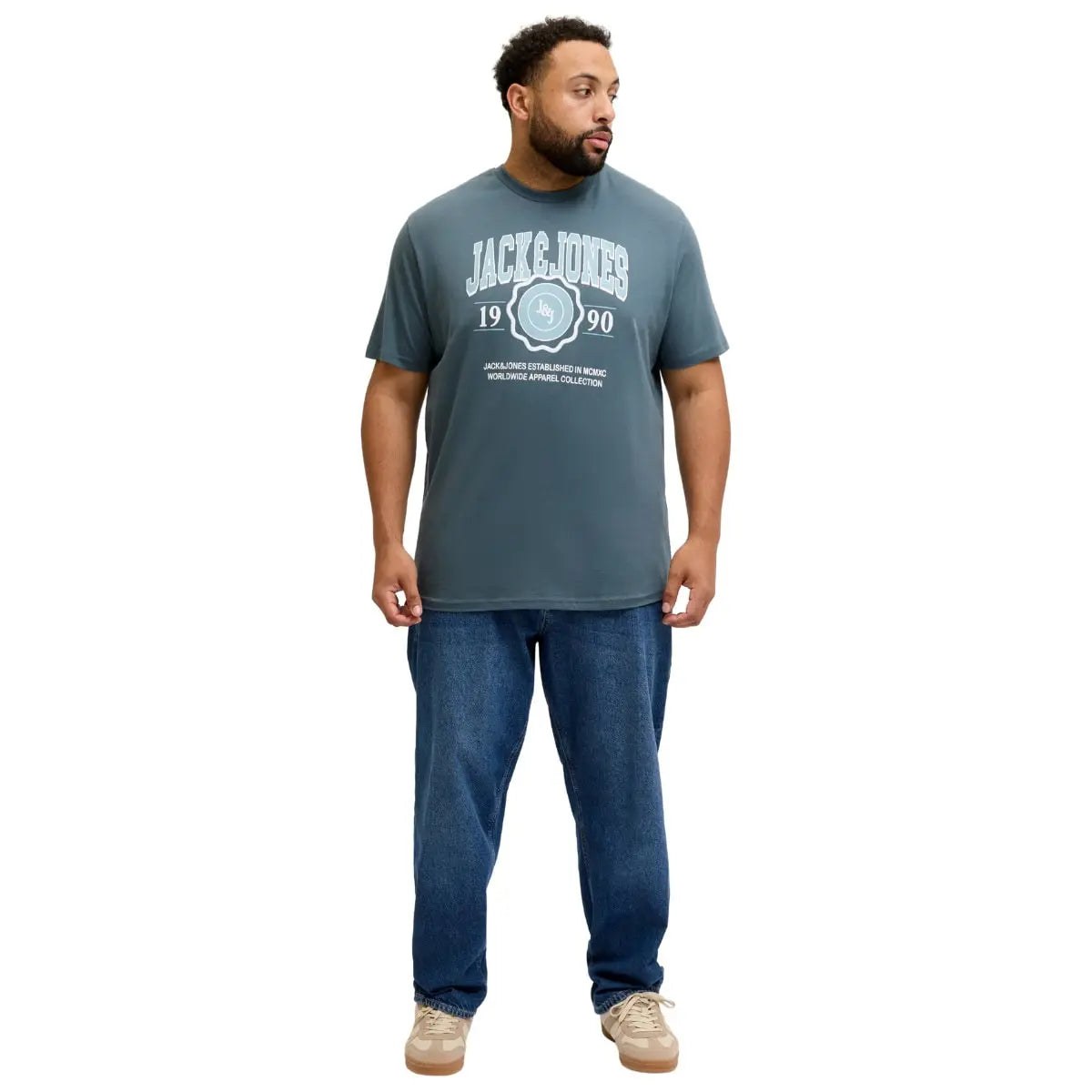 Duża męska koszulka z nadrukiem t-shirt 2 sztuki Jack &amp; Jones 12288466 multi