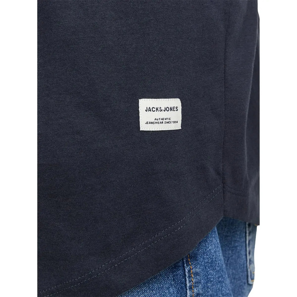 Duża męska koszulka z krótkim rękawem t-shirt gładki Jack &amp; Jones 12184933 granatowy