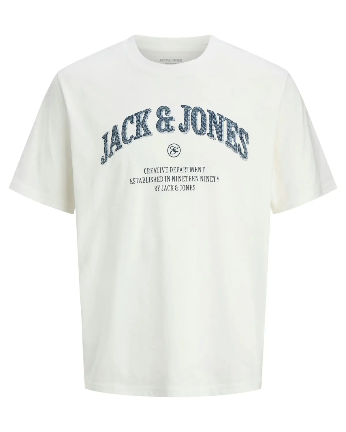 Duża męska koszulka krótki rękaw t-shirt z napisami Jack &amp; Jones 12294518 biały