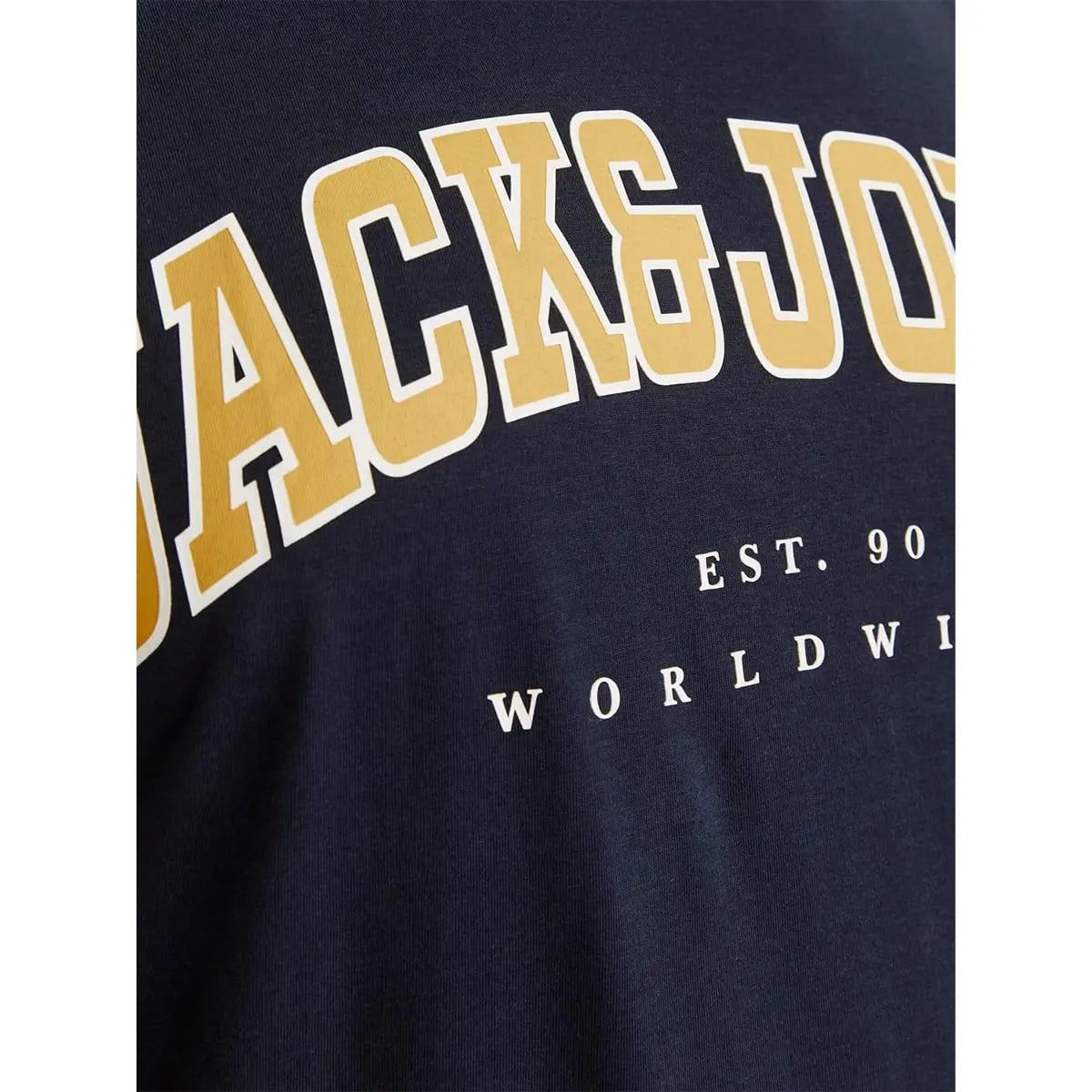 Duża męska koszulka bawełniana t-shirt z napisami Jack &amp; Jones 12258871 granatowy