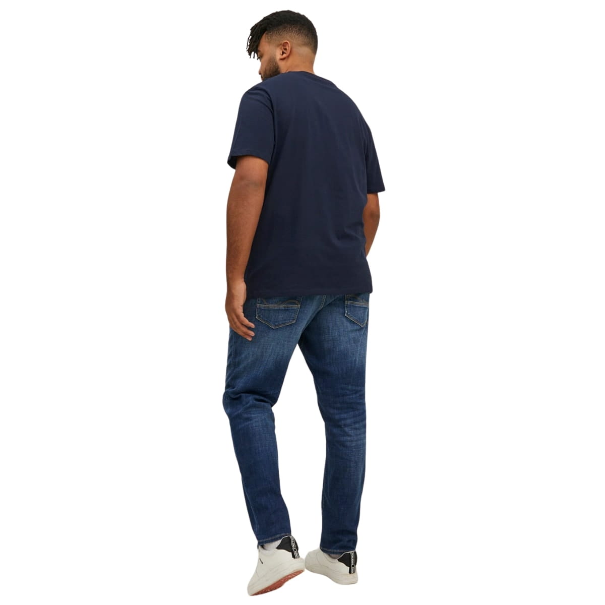 Velké pánské tričko s potiskem a nápisem Jack &amp; Jones 12158505 Play 4 tmavě modrá