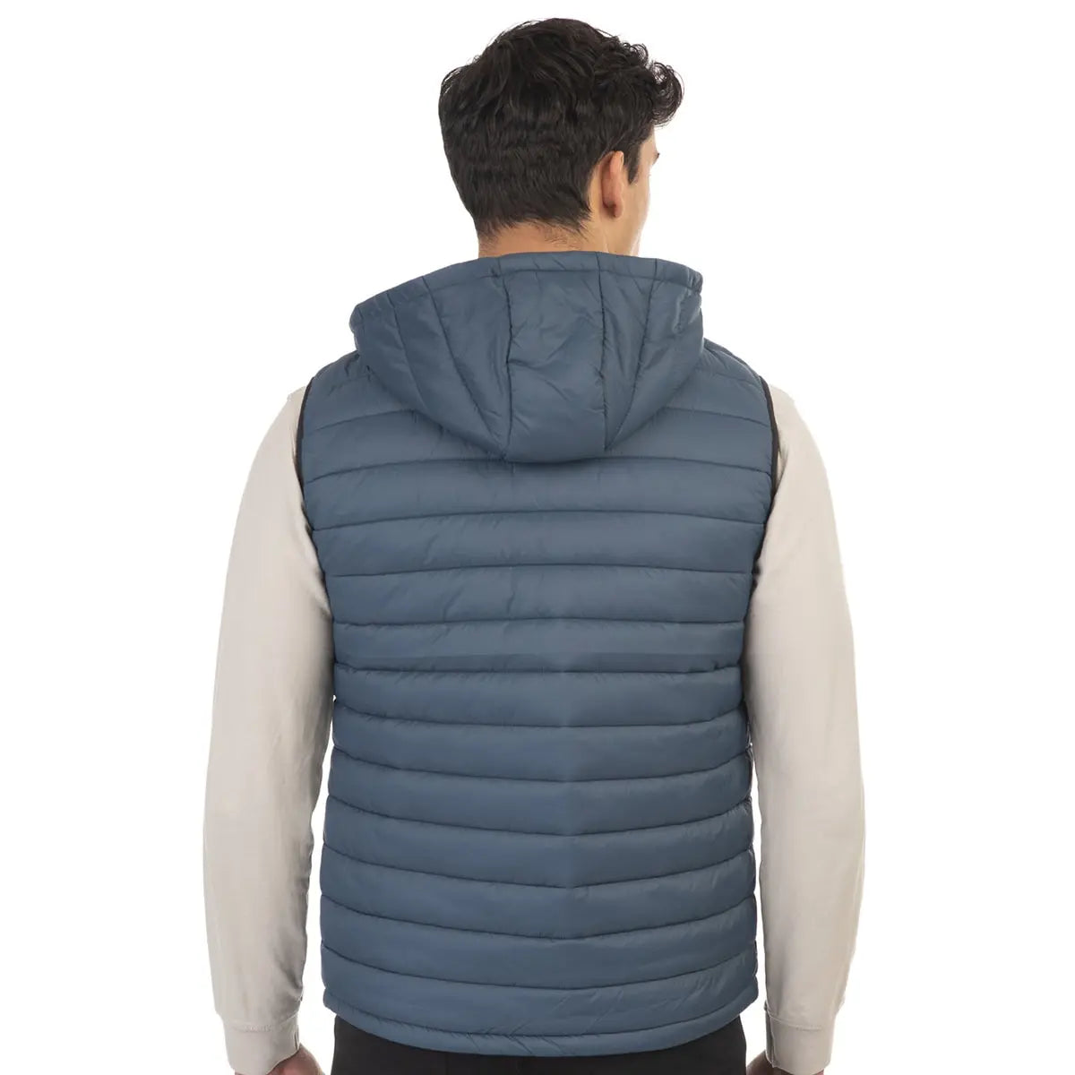 Velká pánská vesta bez rukávů s kapucí Double Urban Outfitters SMJK-2001 tmavě modrá