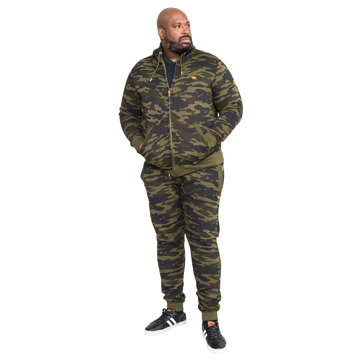 Pánská mikina pro vysokého muže (TALL) na zip s kapucí moro Duke D555 Regent khaki