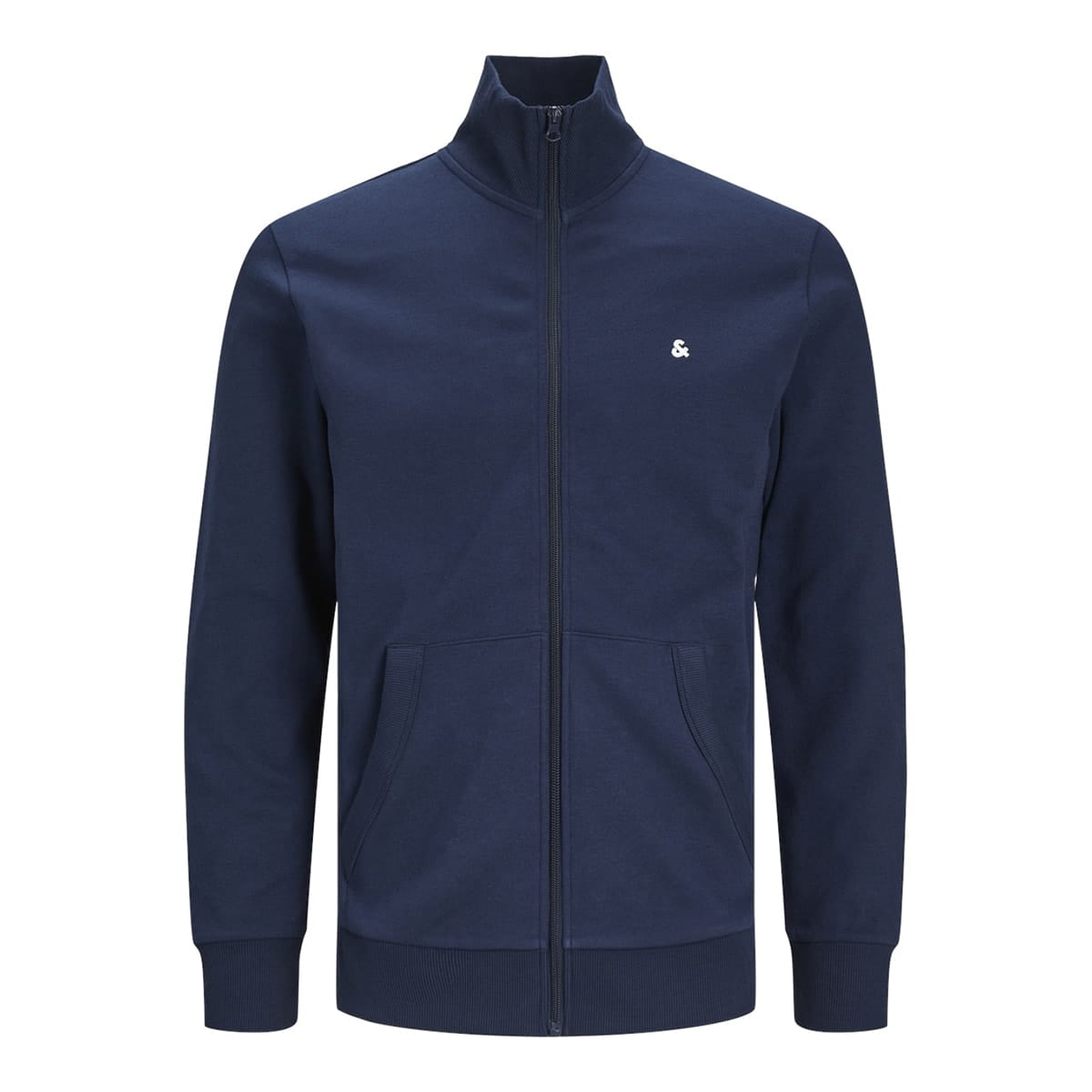 Duża męska bluza rozpinana ze stójką gładka Jack &amp; Jones 12253745 granatowa