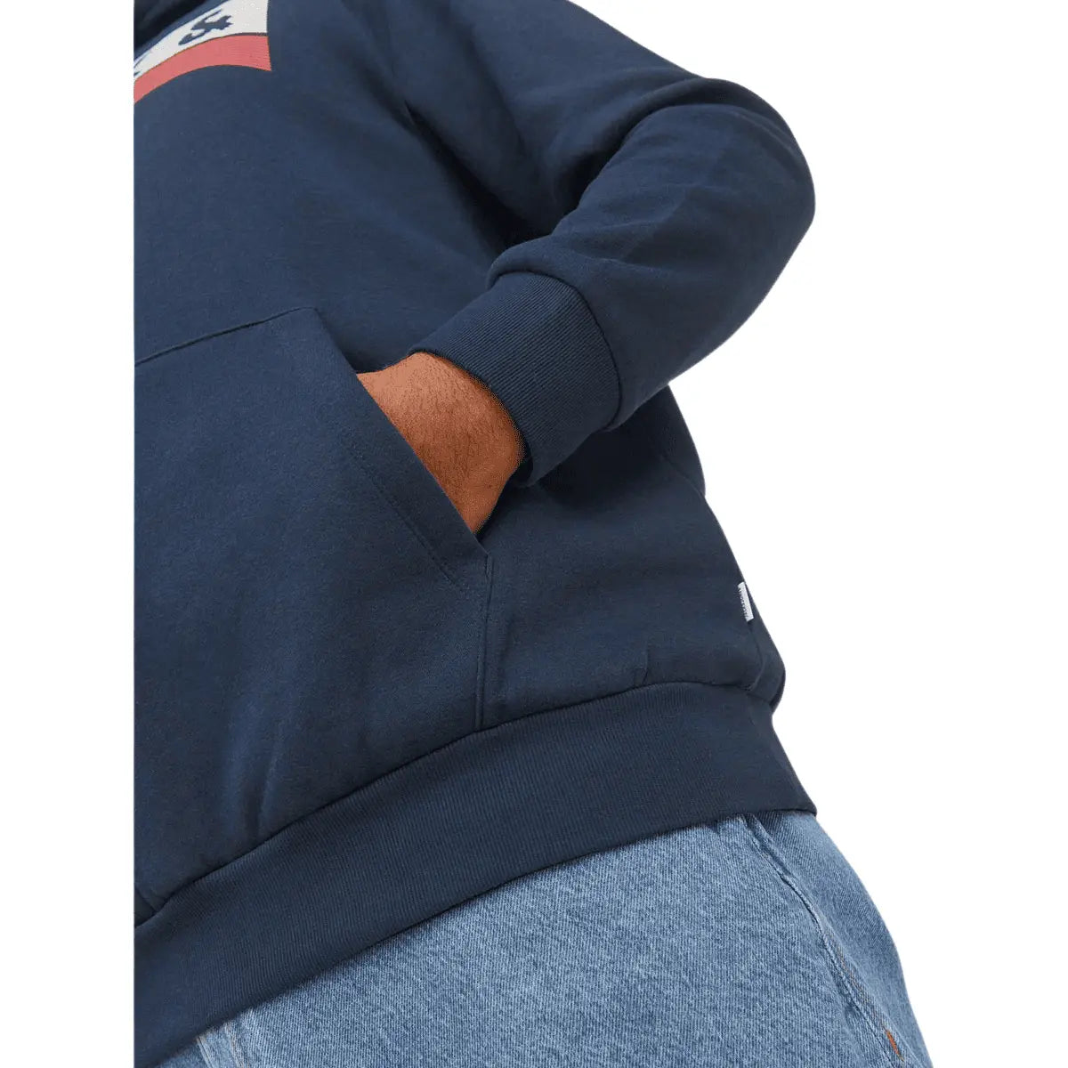 Pánská velká klokánková mikina Jack &amp; Jones 12163777 tmavě modrá