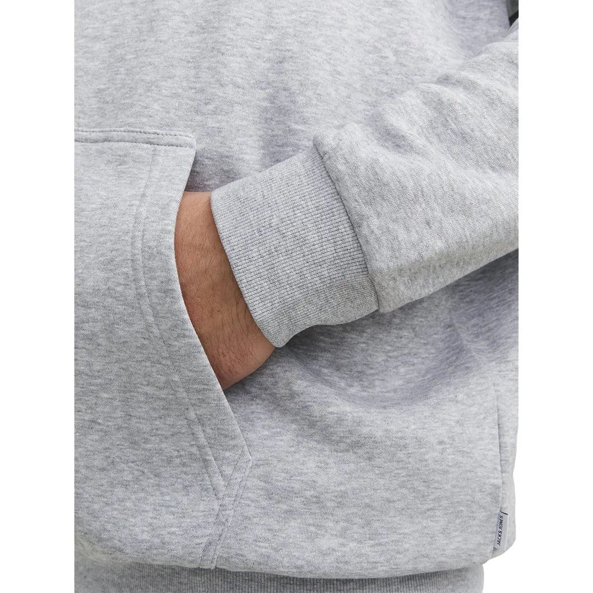 Velká pánská rozepínací mikina s kapucí hladká Jack &amp; Jones 12250596 světle šedá