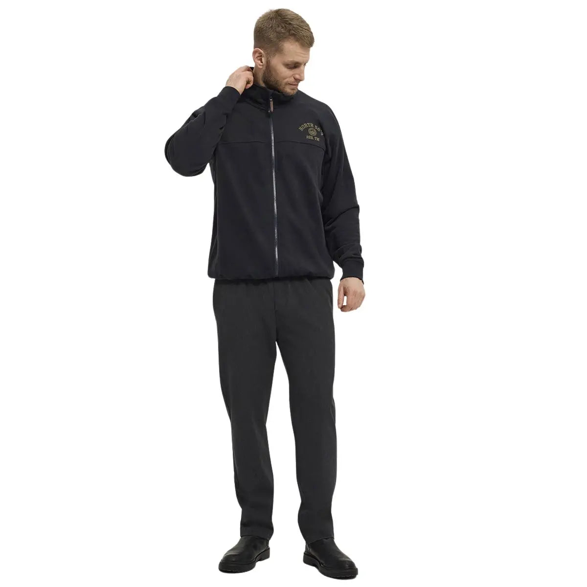 Duża bluza męska rozpinana ze stójką North 56°4 43127-0099 czarna