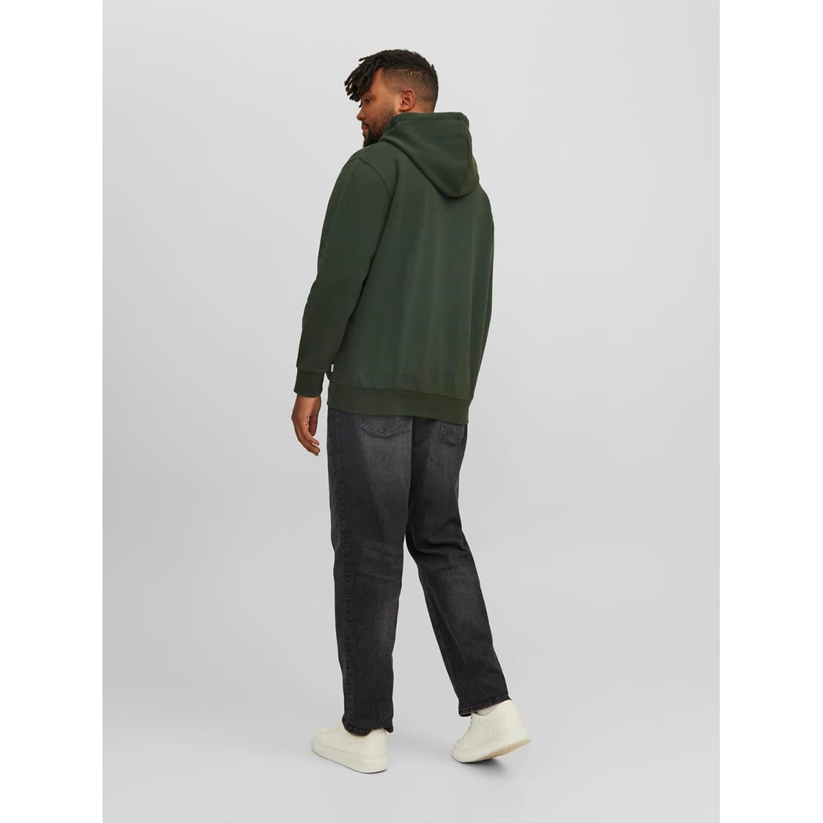 Pánská mikina přes hlavu s kapucí, nápisy Jack &amp; Jones 12236803 tmavě zelená