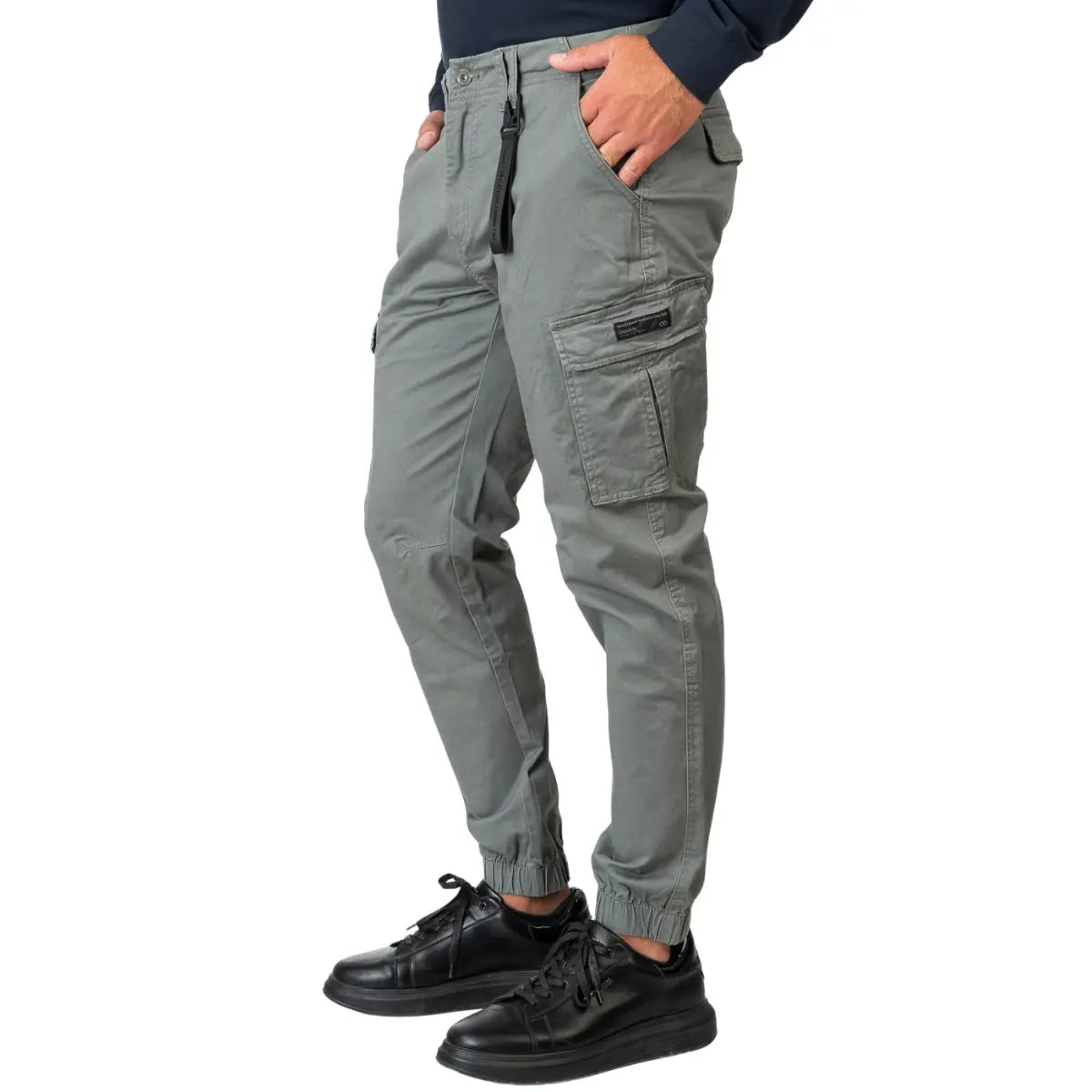 Velké pánské cargo kalhoty se stahovacím lemem Double Urban Outfitters CCP-4066 šedé