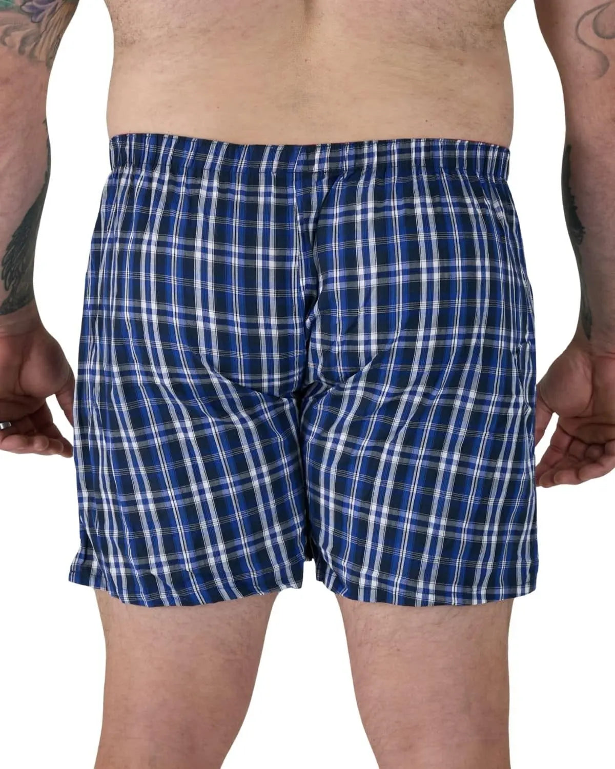 Pánské velké volné boxerky ve čtverce 2ks Duke D555 Plaid červené a tmavě modré