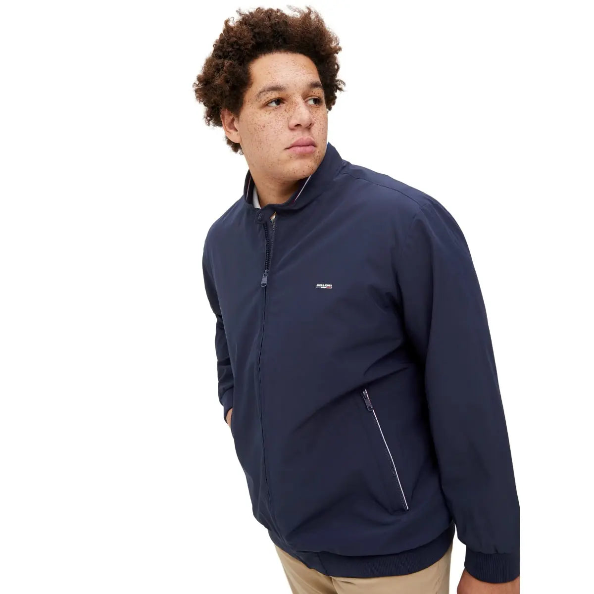 Velká pánská přechodová bomber bunda Jack &amp; Jones 12274672 tmavě modrá