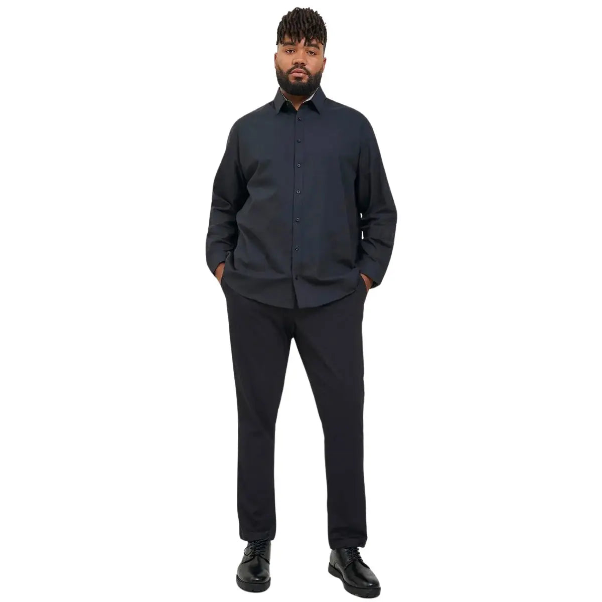 Duże męskie spodnie chinosy Jack &amp; Jones 12250503 czarne