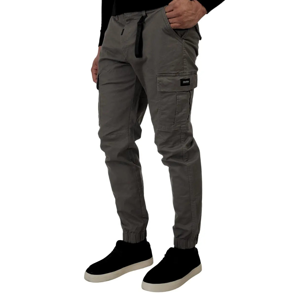 Velké pánské cargo kalhoty se stahovacími manžetami Double Urban Outfitters CCP-4013 tmavě šedé