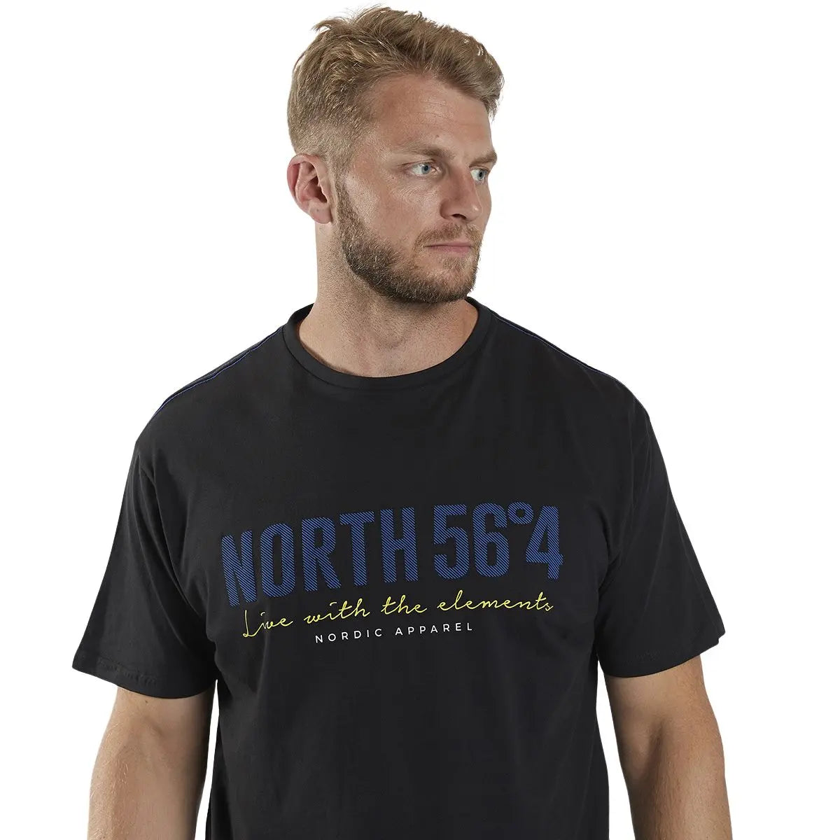 Duży męski t-shirt North 56°4 99865-0099 czarny