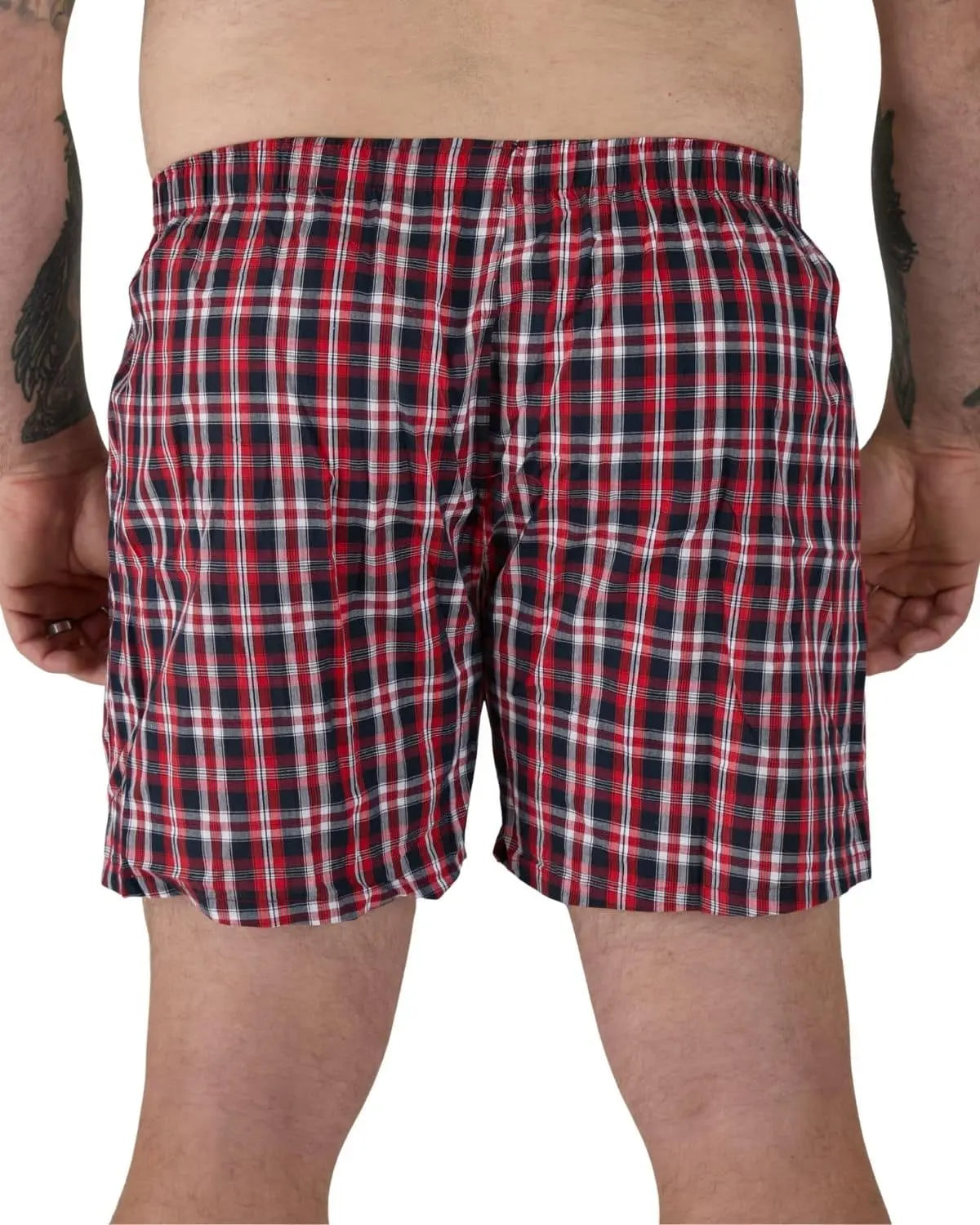 Pánské velké volné boxerky ve čtverce 2ks Duke D555 Plaid červené a tmavě modré