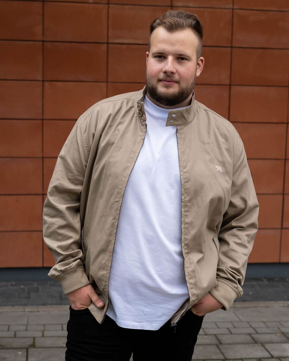 Velká pánská přechodná bunda bomber se stojáčkem Kent Duke D555 béžová