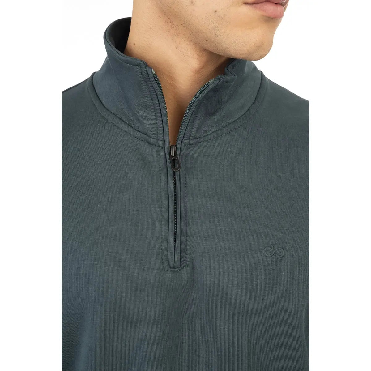 Velká pánská mikina s krátkým zipem a stojáčkem Double Urban Outfitters MTOP-1031 námořnická modř