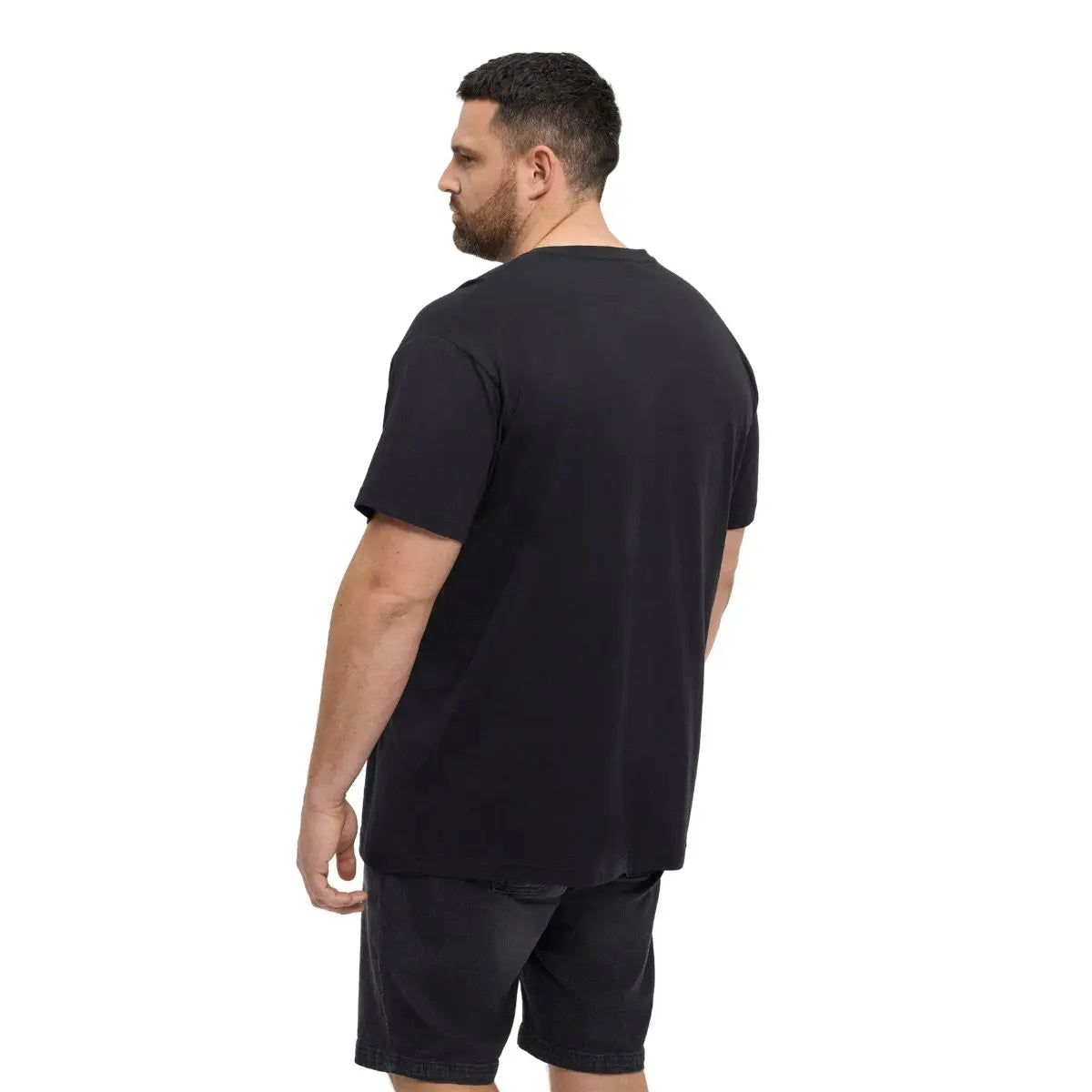 Duży męski t-shirt z wakacyjnym nadrukiem koszulka z krótkim rękawem North Latitude 51322-0099 czarna