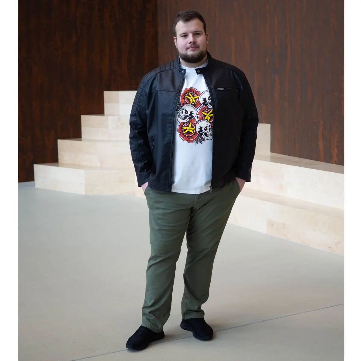 Pánská velká módní bunda Jack &amp; Jones 12172908 černá
