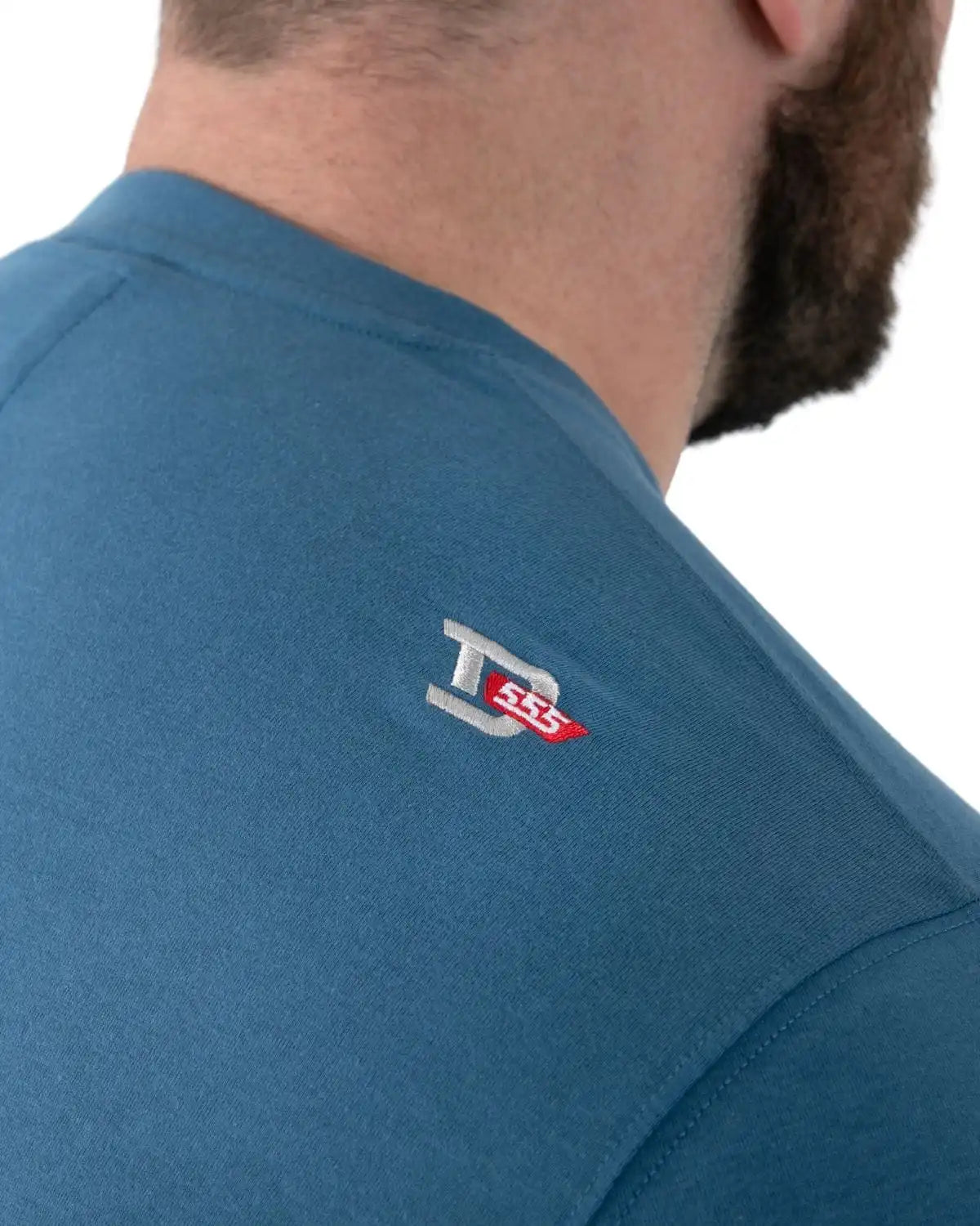 Duży męski t-shirt z wakacyjnym nadrukiem Hovell Duke D555 morski