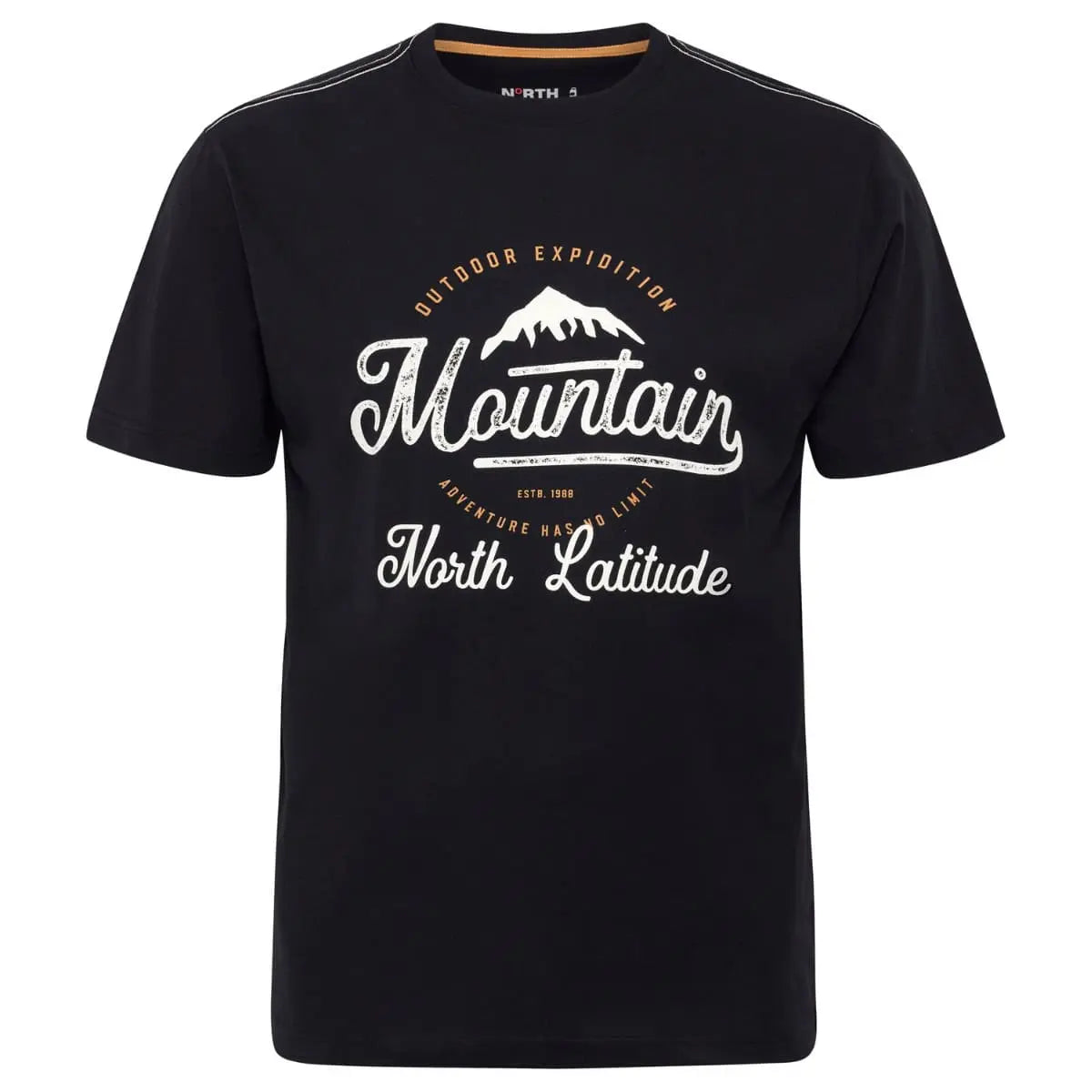 Duży męski t-shirt z nadrukiem koszulka z krótkim rękawem North Latitude 53105-0099 czarna