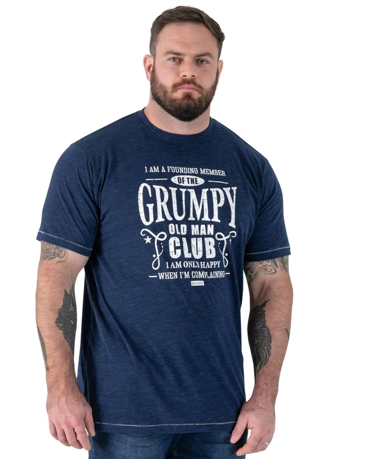 Duży męski t-shirt z nadrukiem Cooper Duke D555 granatowy
