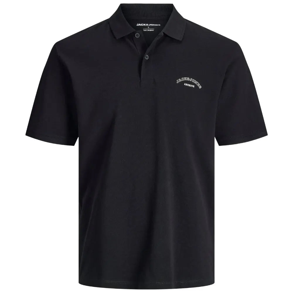 Duża męska polówka koszulka z kołnierzykiem Jack &amp; Jones 12295974 czarna