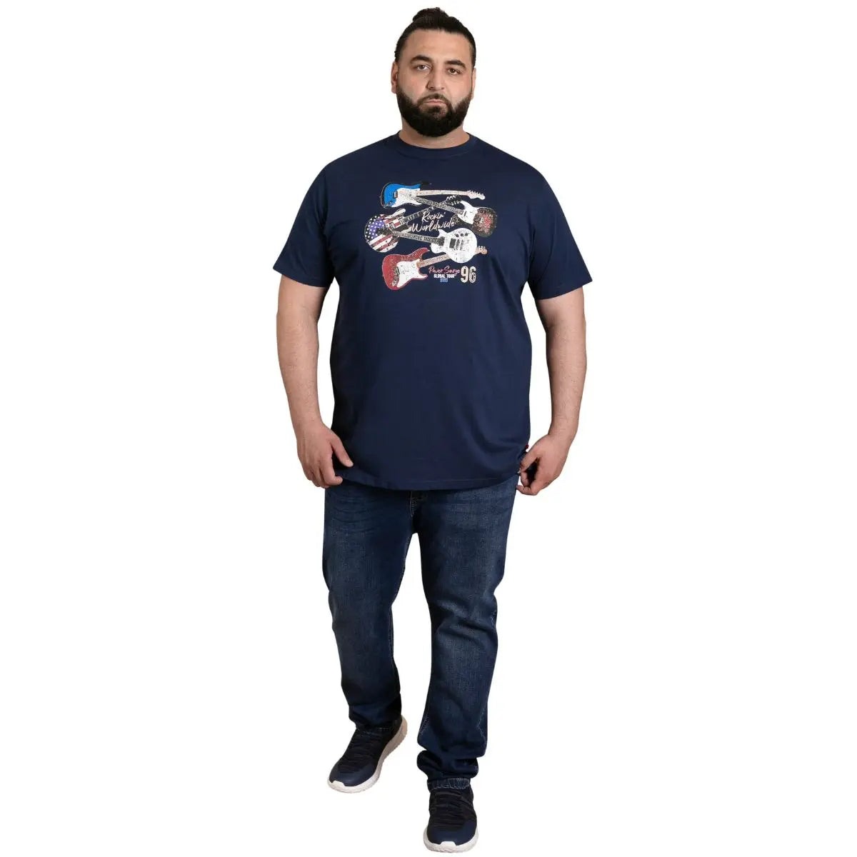 Duża koszulka t-shirt męski duży nadruk Duke Liverpool granatowy