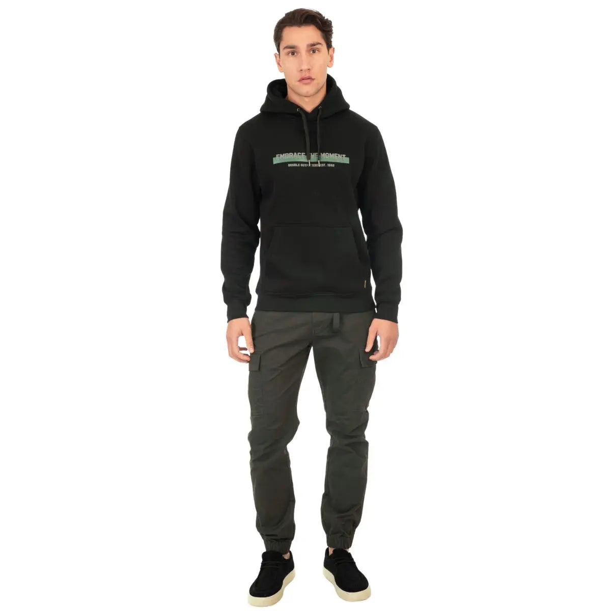 Velké pánské cargo kalhoty se stahovacími manžetami Double Urban Outfitters CCP-4013 tmavě zelené