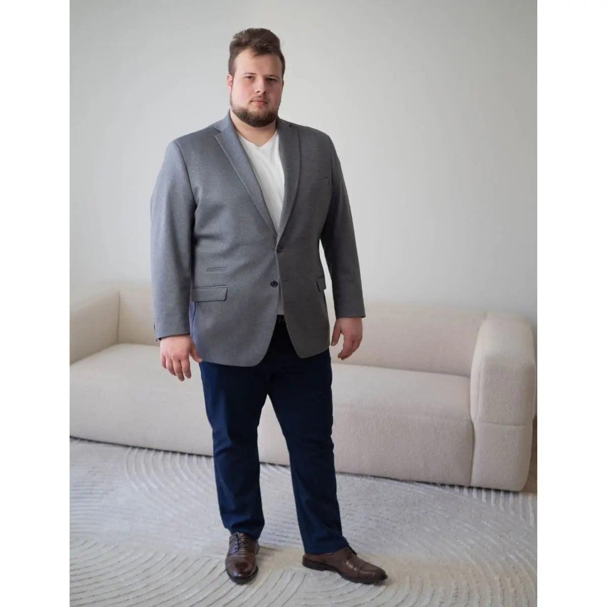 Velké pánské elegantní kalhoty Konik Olek 620 tmavě modré