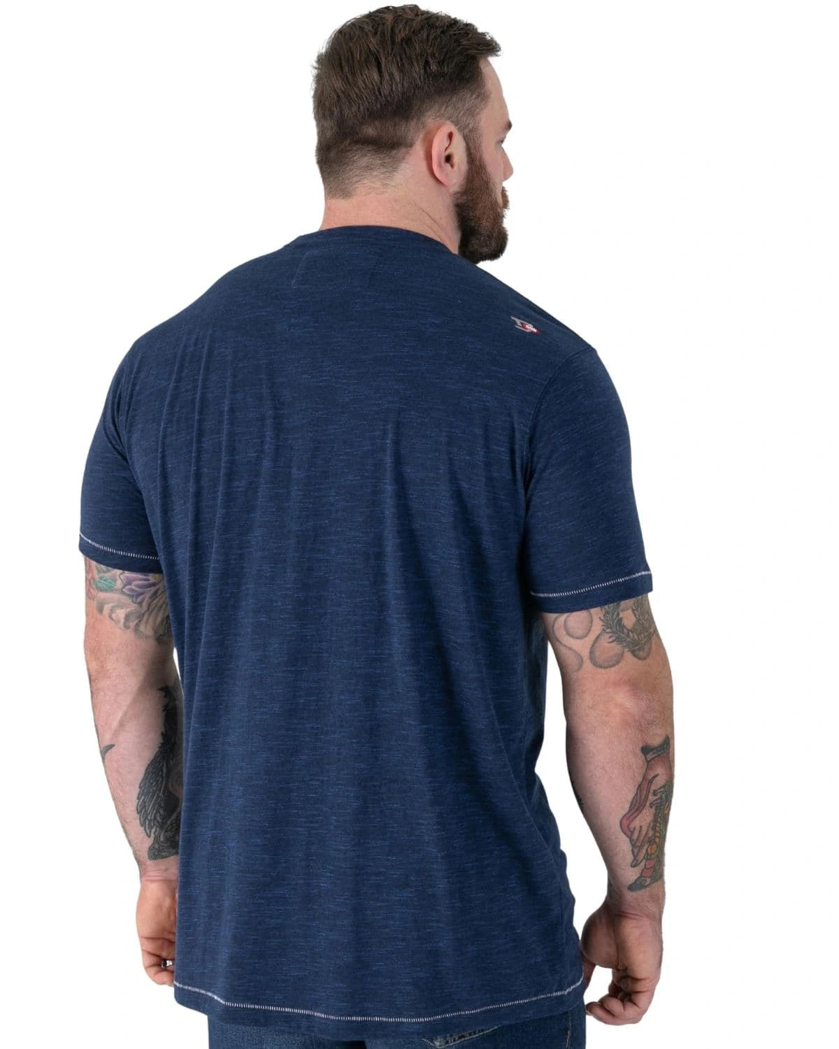 Duży męski t-shirt z nadrukiem Cooper Duke D555 granatowy