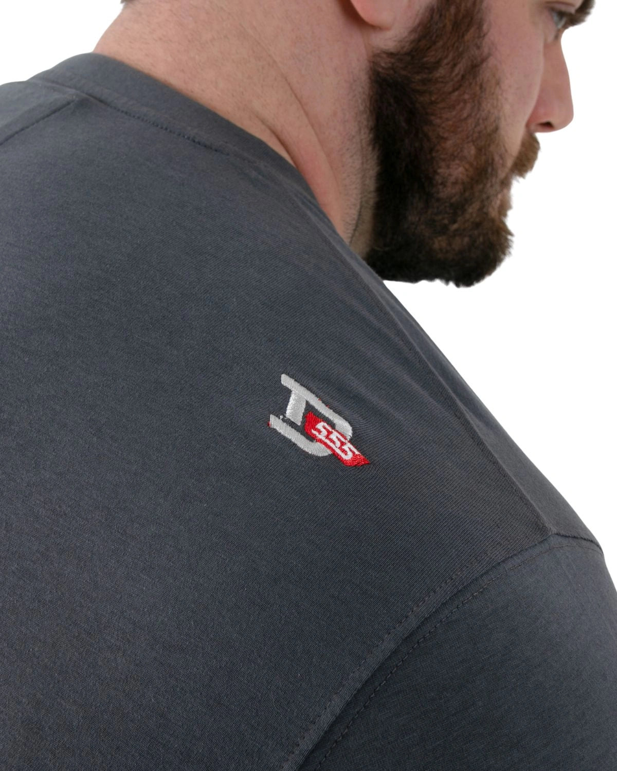 Duży męski t-shirt z wyrazistym nadrukiem Craig Duke D555 ciemnoszary