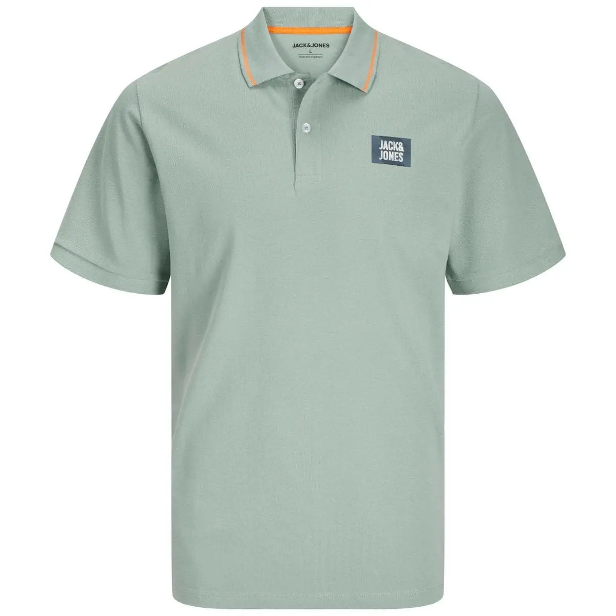 Duża męska polówka koszulka z kołnierzykiem gładka Jack &amp; Jones 12275744  jasnozielona