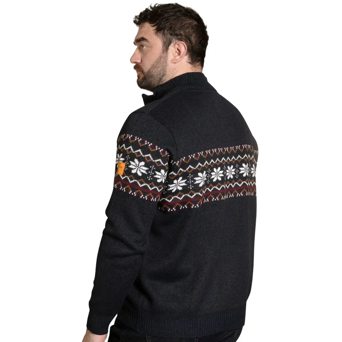 Duży męski sweter świąteczny Duke D555 Edinson granatowy